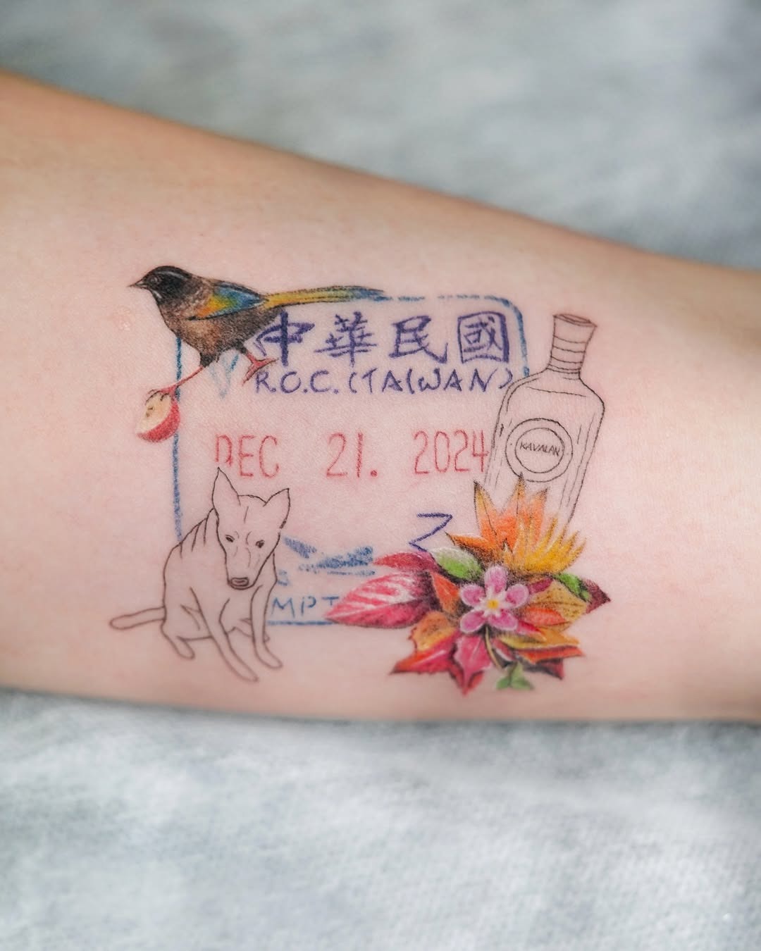 Unique passport tattoo capturing Taiwan's essence Tattoo Design
