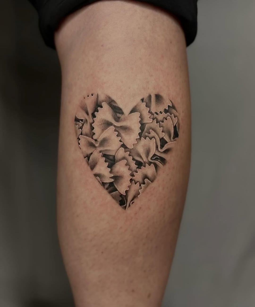 Cute heart made of pasta shapes tattoo Tattoo Design