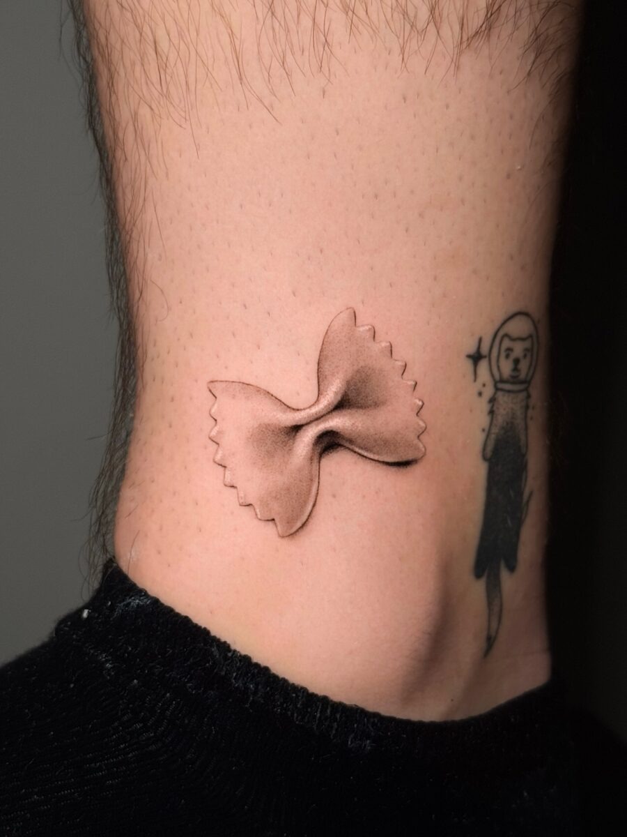 Elegant farfalle tattoo for pasta lovers Tattoo Design