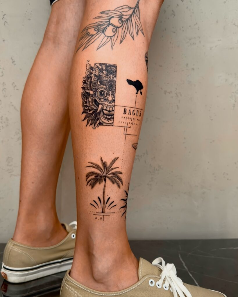 Ambitious Symbolic Patchwork Tattoo Sleeve Tattoo Design