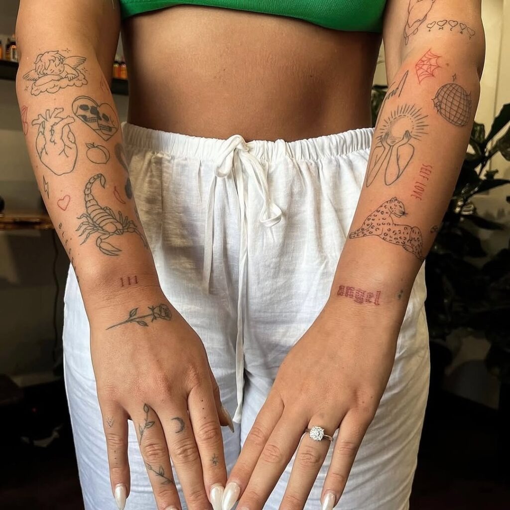 Bold Mixed Symbol Patchwork Tattoo Sleeves Tattoo Design