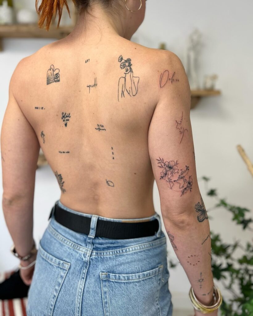 Delicate Minimalist Patchwork Tattoo Tattoo Design