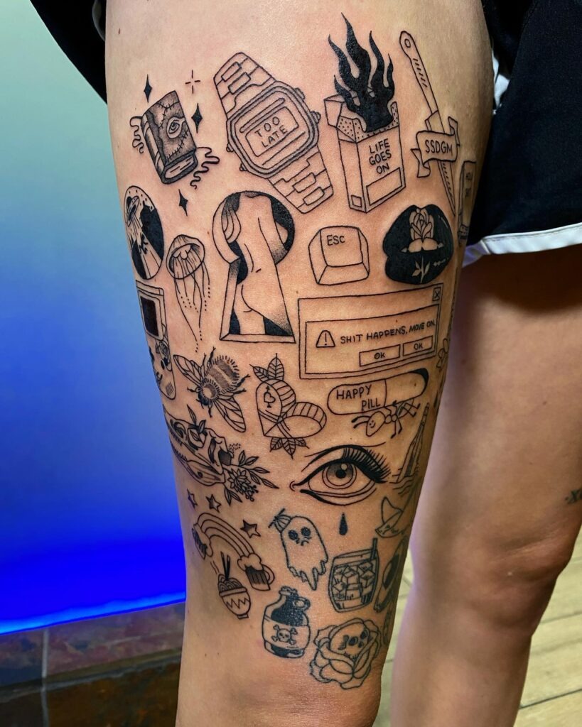 Occult Symbolism Full Back Patchwork Tattoo Tattoo Design