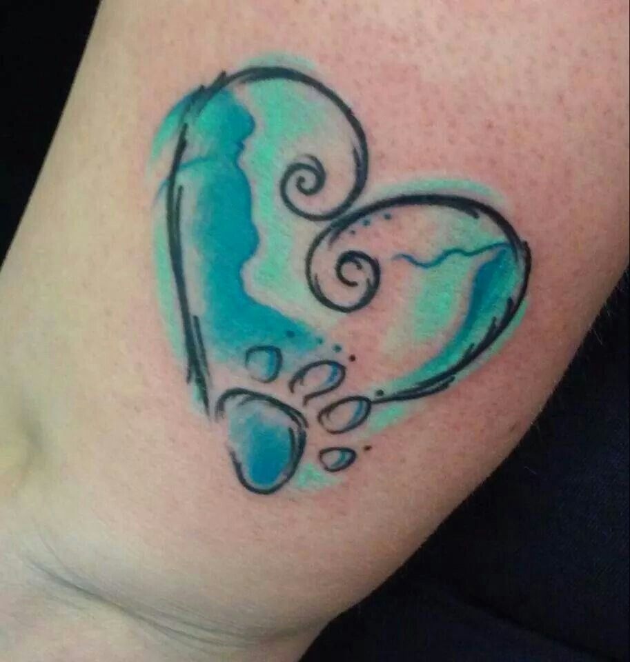 Dog and Cat Heart Silhouette Tattoo Tattoo Design