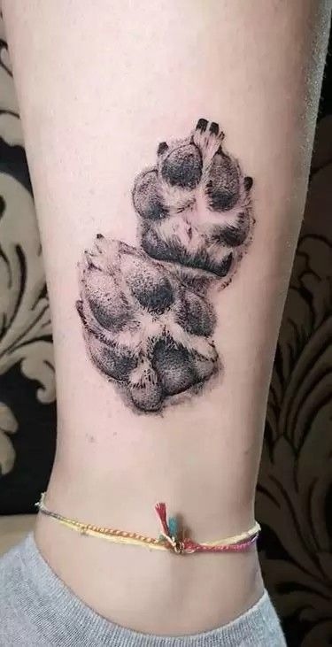 Double Real Paw Impression Tattoo Tattoo Design
