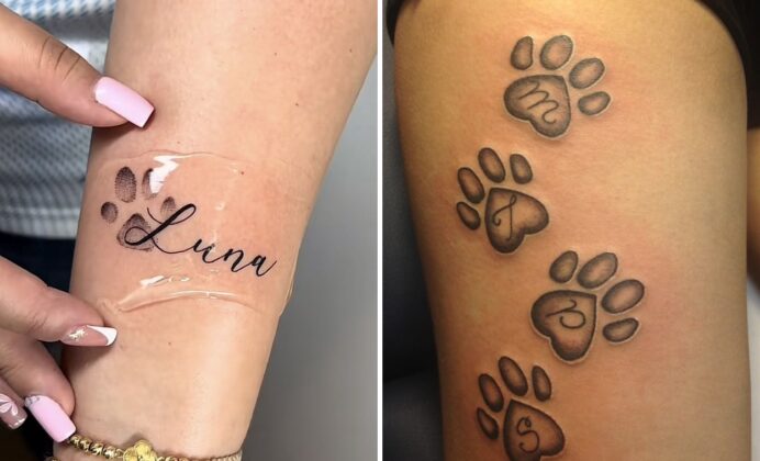 25+ Paw Print Tattoo Ideas With Love Loyalty and Precious Memories