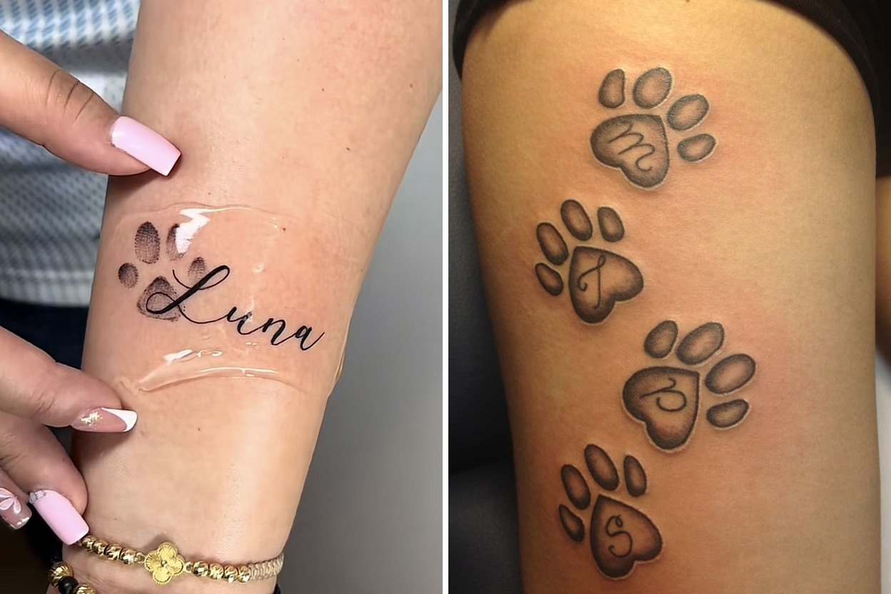 25+ Paw Print Tattoo Ideas With Love Loyalty and Precious Memories Featured Lookbook Collage