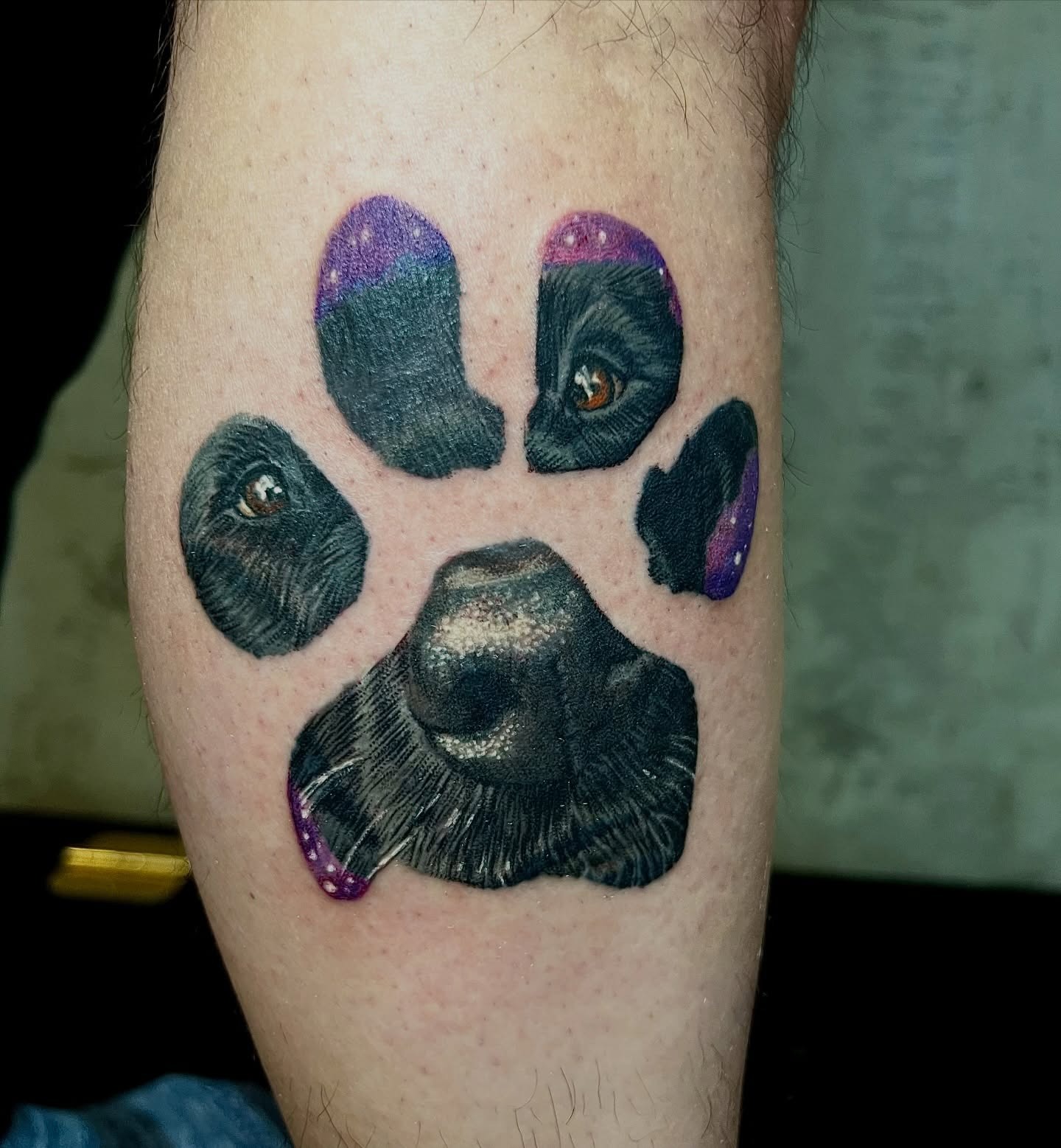 Dog Portrait Pawprint Tattoo Tattoo Design