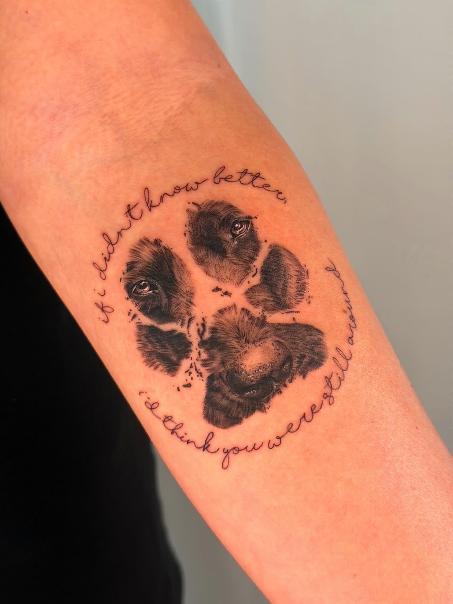 Dog Portrait Pawprint Tattoo Tattoo Design