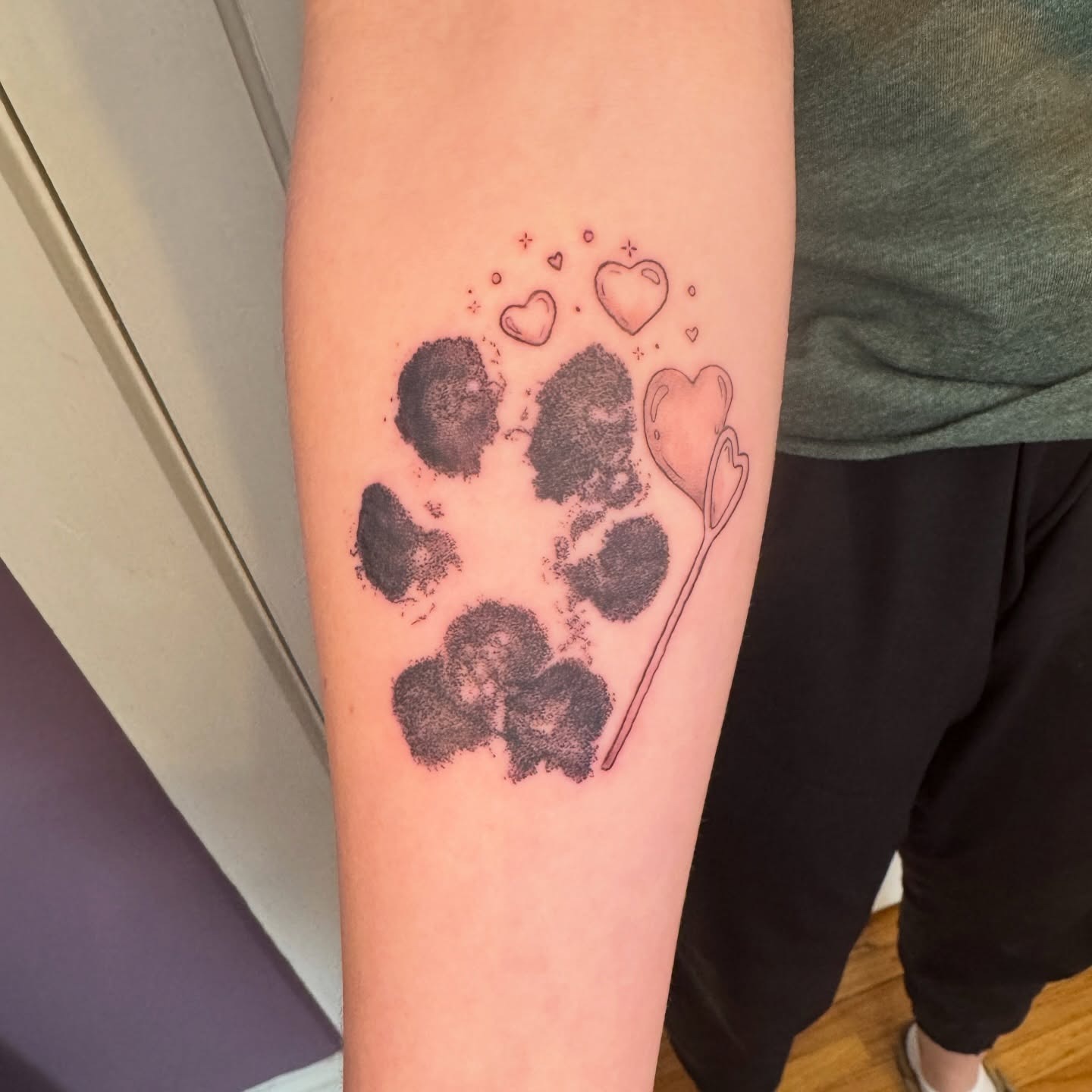 Heart Accent Pawprint Tattoo Tattoo Design