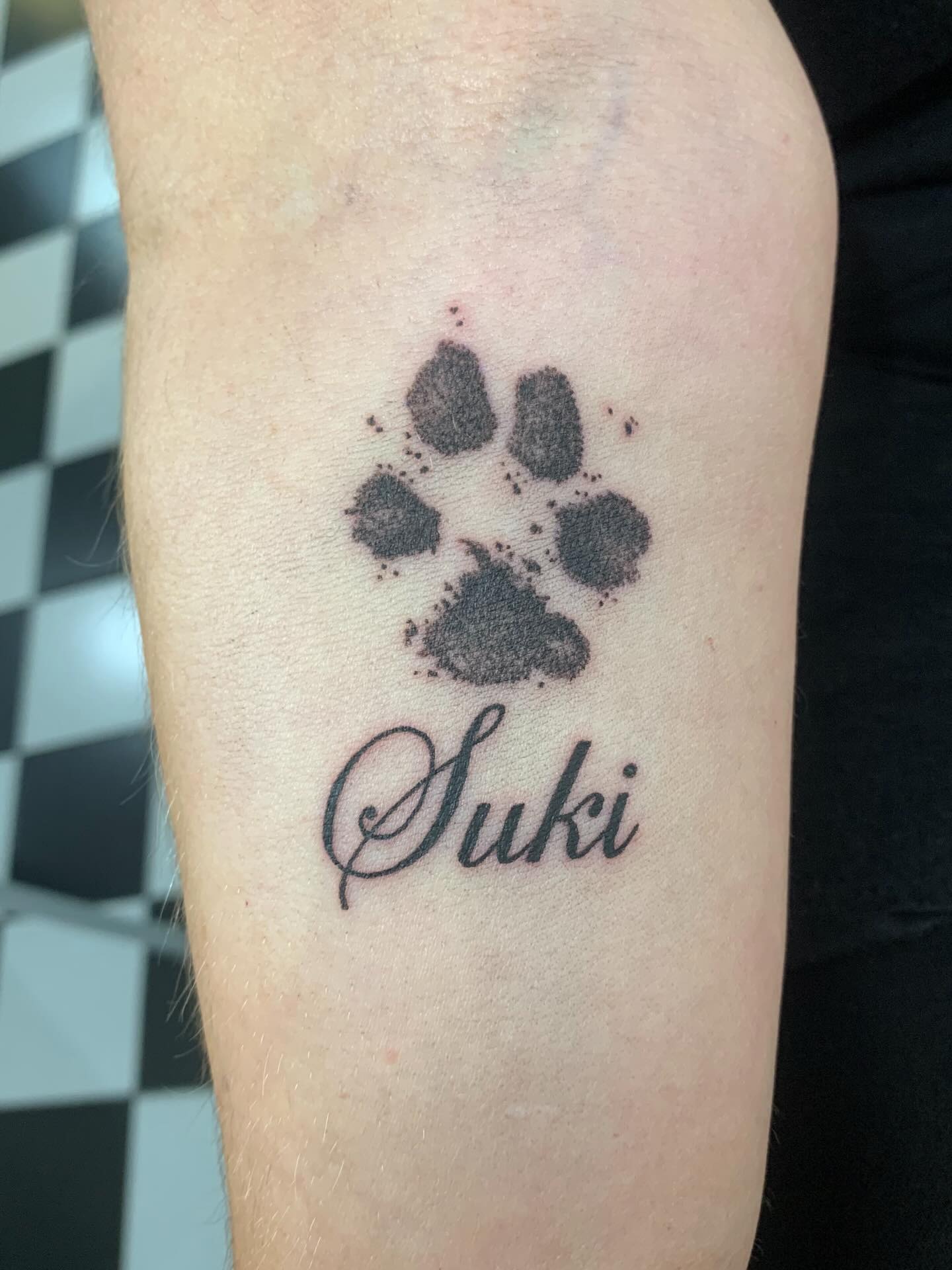 Pawprint Name Tribute Tattoo Tattoo Design