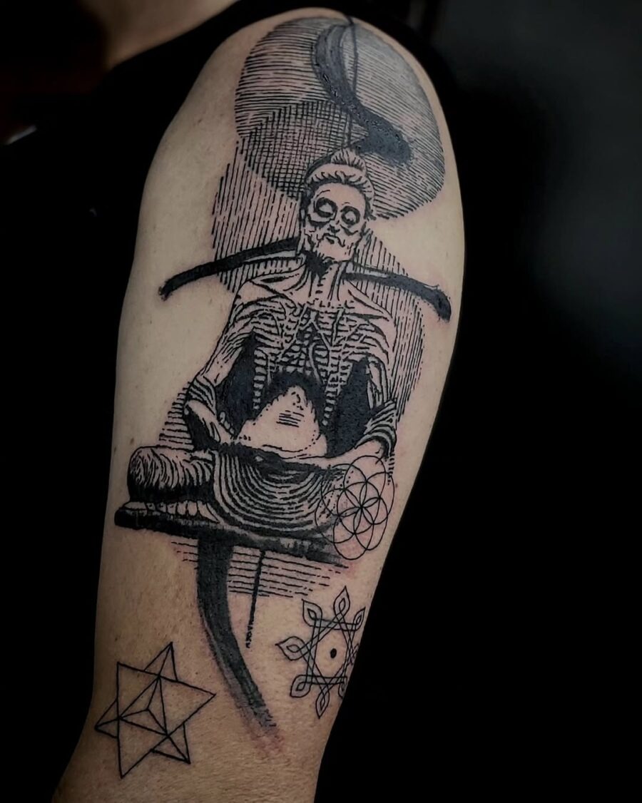 Symbolic tattoo merging peace and inner strength Tattoo Design