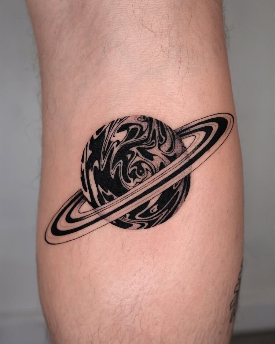 Unique Saturn tattoo symbolizing peace and harmony Tattoo Design