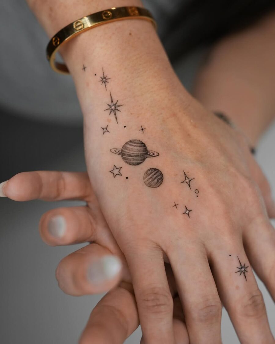 Whimsical celestial tattoos with cosmic vibes Tattoo Design