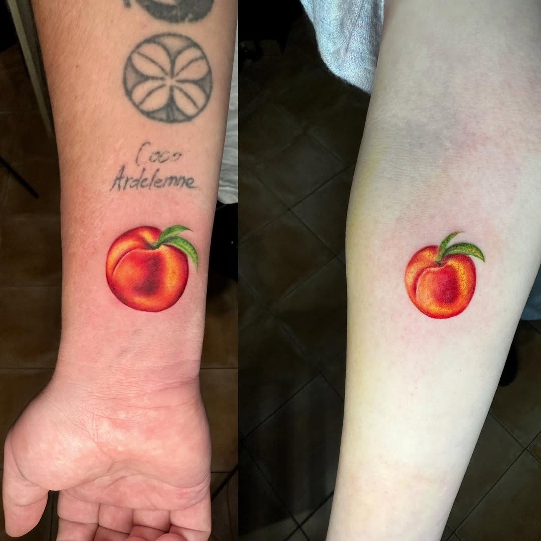 Bright and Charming Peach Tattoo Designs Tattoo Design