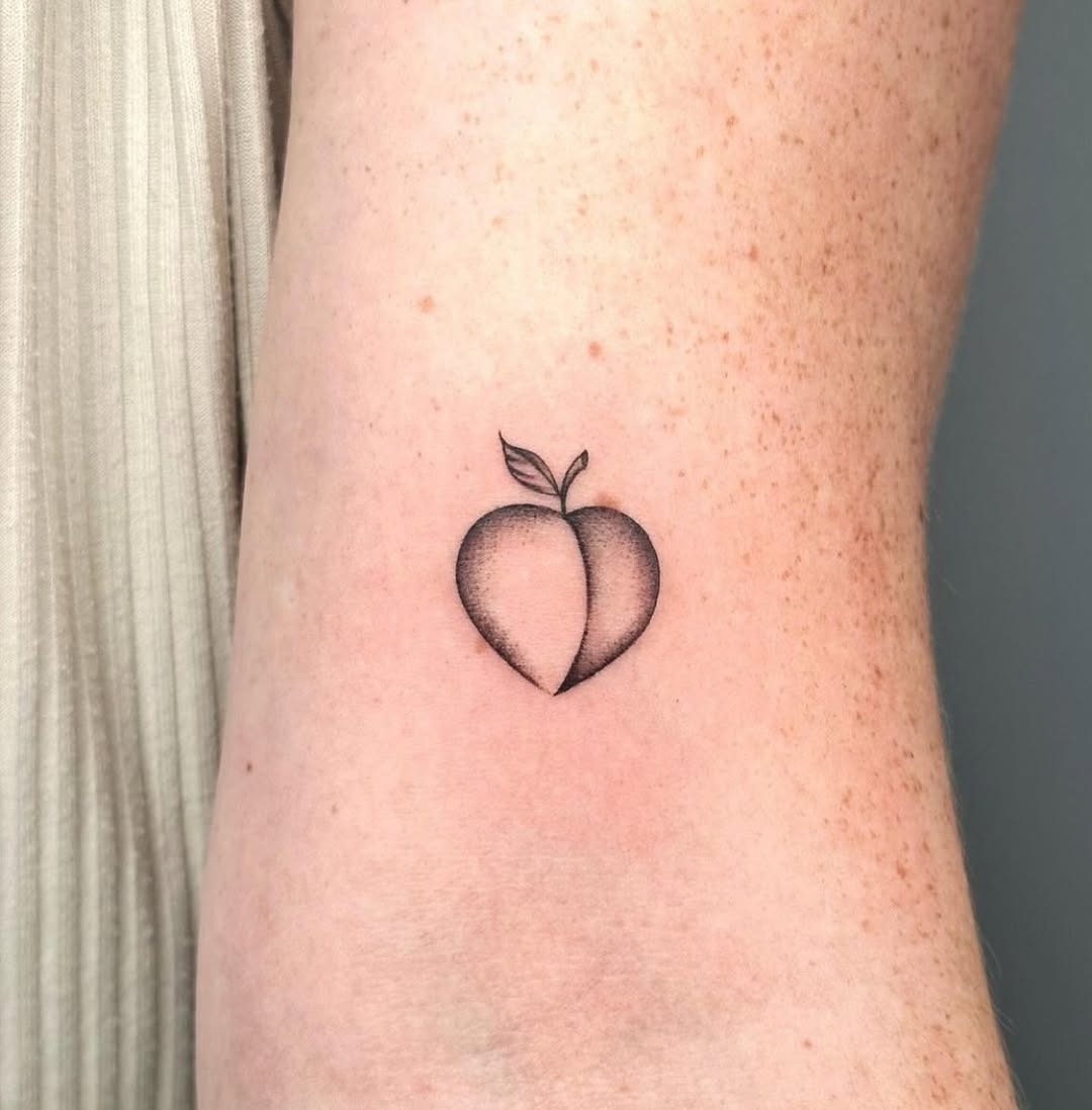 Simple Yet Charming Peach Tattoo Design Tattoo Design