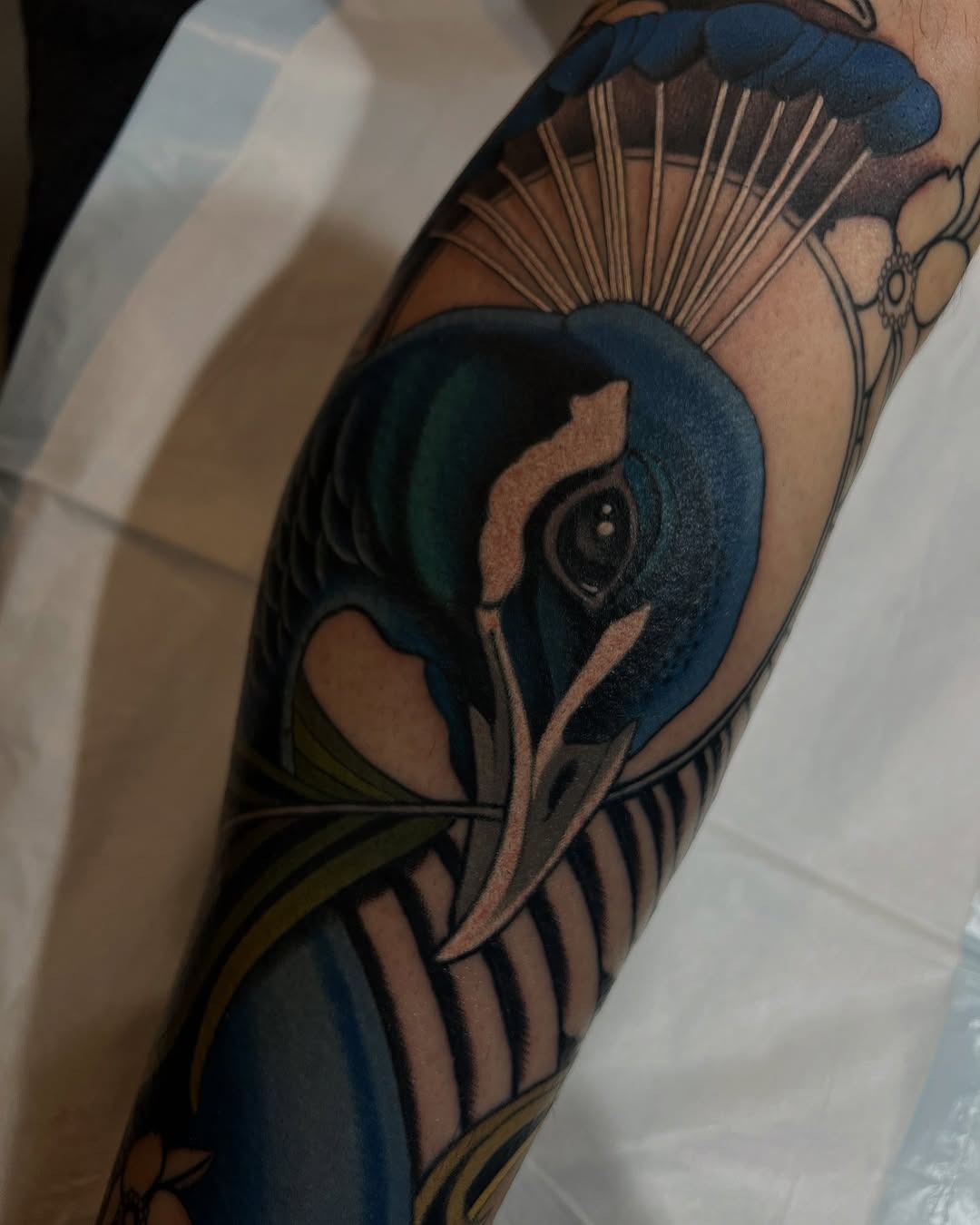 Stunning Peacock Tattoo with Vibrant Colors Tattoo Design