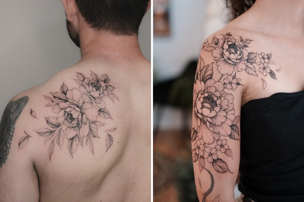 52+ Peony Flower Tattoo Ideas & Inspiration Featured Lookbook Collage