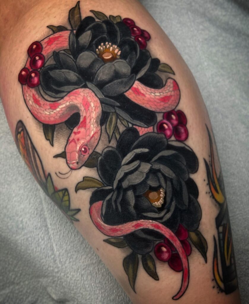Hummingbird and Peony Forearm Tattoo Tattoo Design
