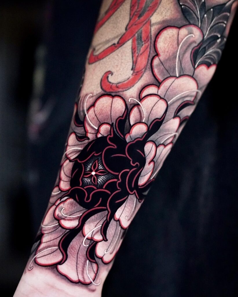 Minimalist Watercolor Peony Tattoo Tattoo Design