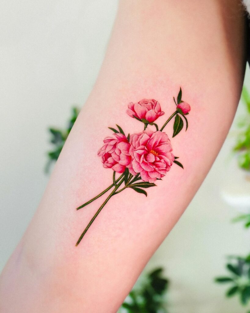 Ornamental Peony Back Tattoo Tattoo Design