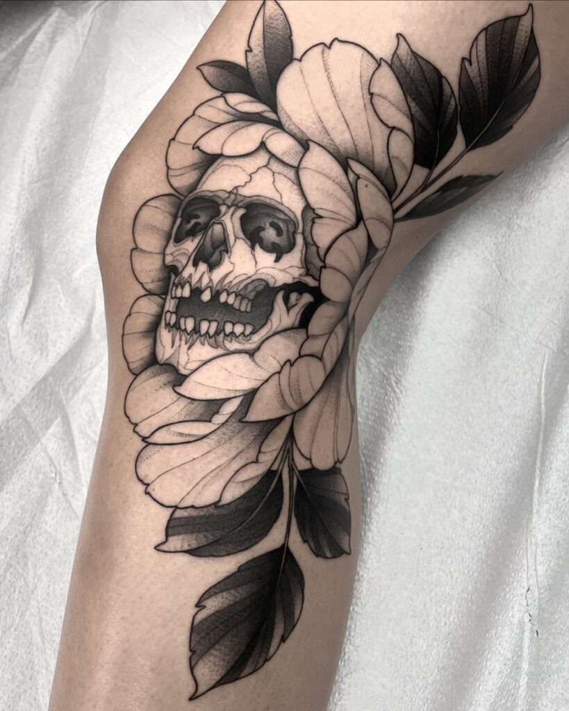 Peony and Orchid Norigae-Inspired Tattoo Tattoo Design