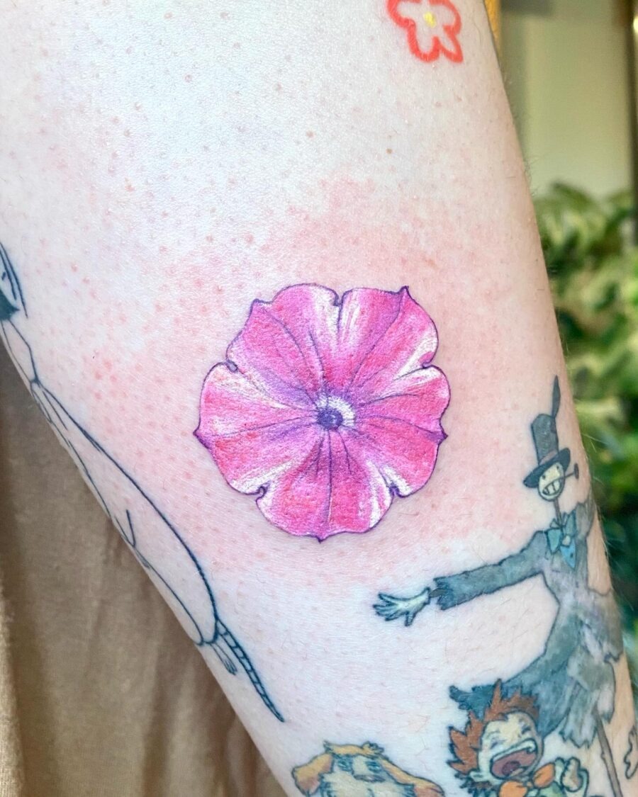 Charming petunia tattoo on arm Tattoo Design