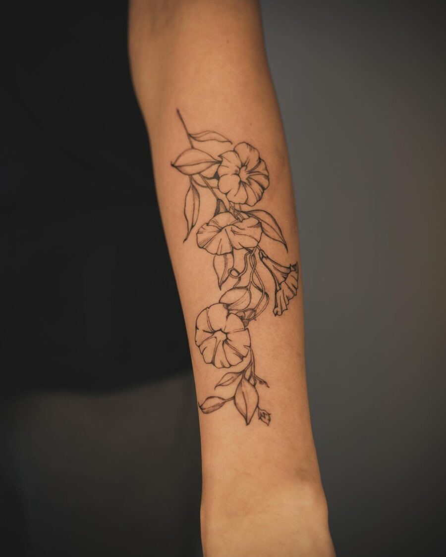 Elegant petunia design for floral tattoo lovers Tattoo Design