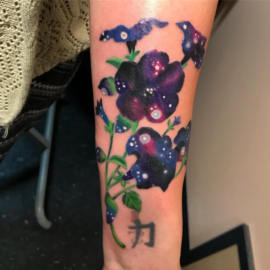 Stunning Vibrant Petunia Tattoo on Arm Tattoo Design