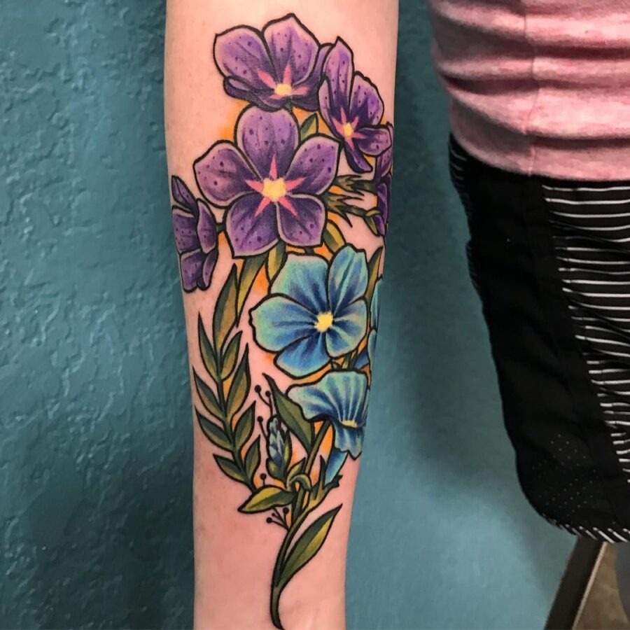 Vibrant Petunia Tattoo Design on Forearm Tattoo Design