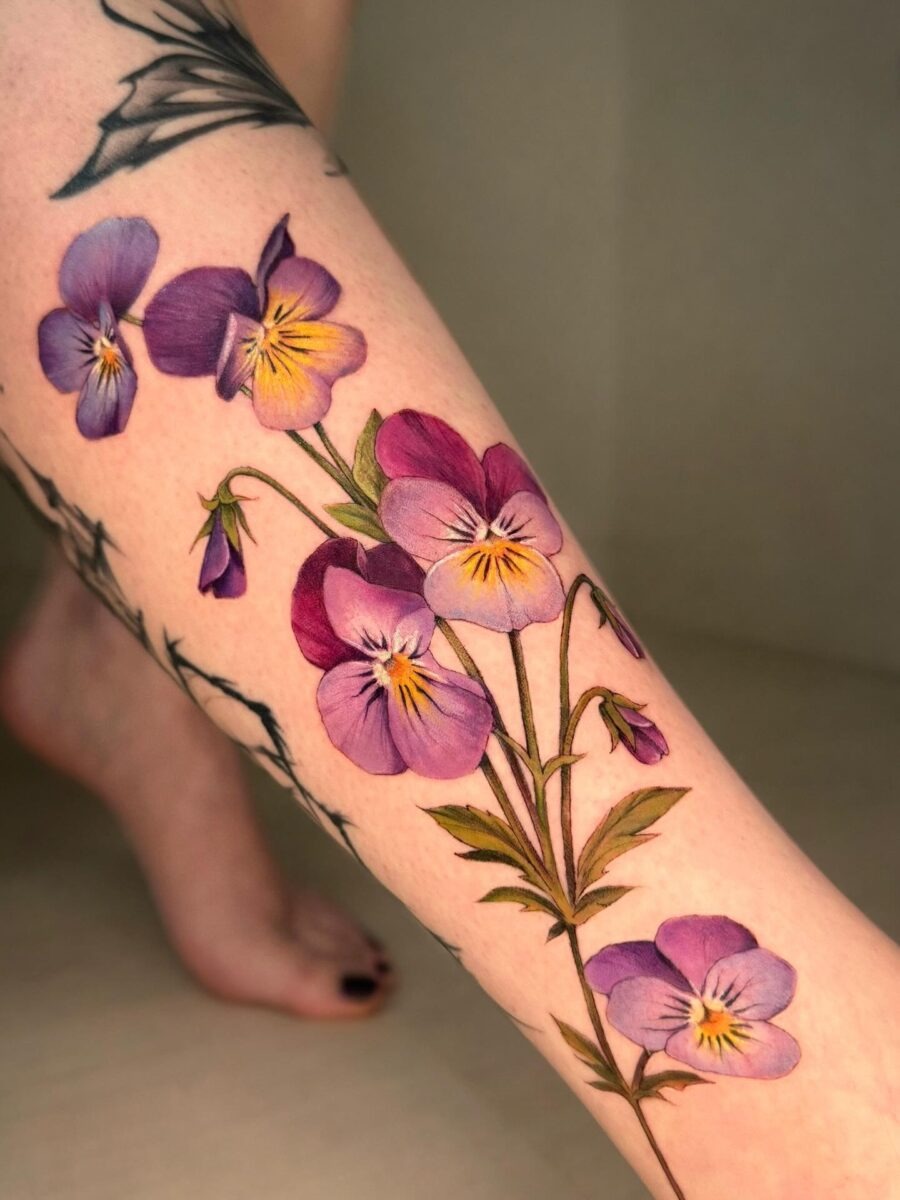 Vibrant Petunia Tattoo Showcasing Floral Beauty Tattoo Design