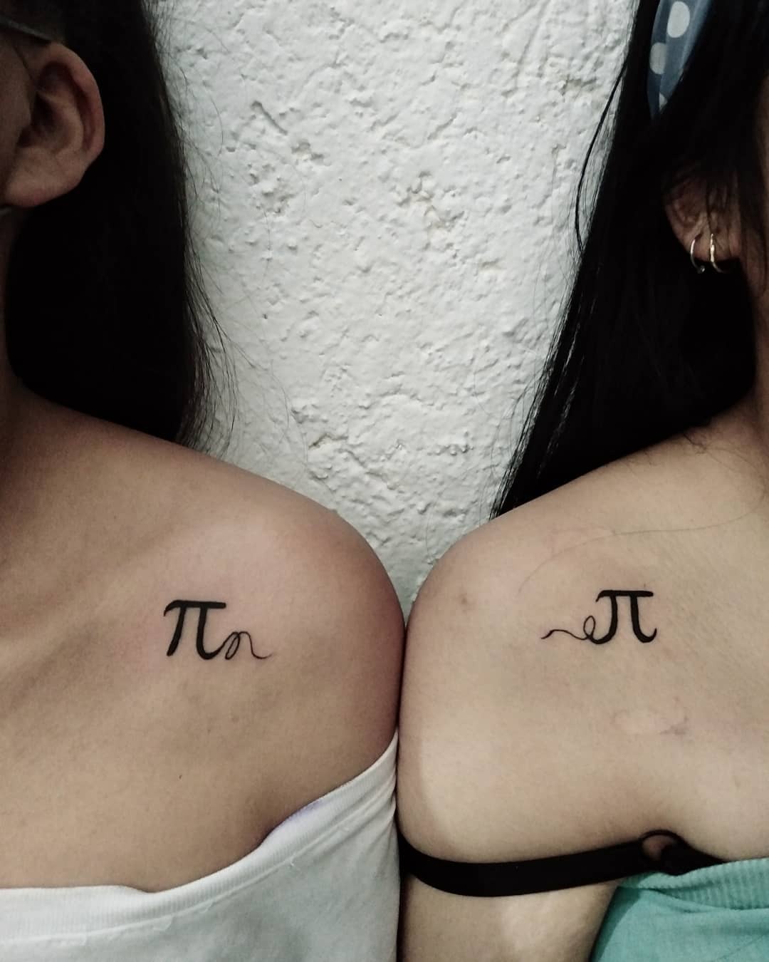 Elegant Pi Tattoos on Shoulders in Harmony Tattoo Design