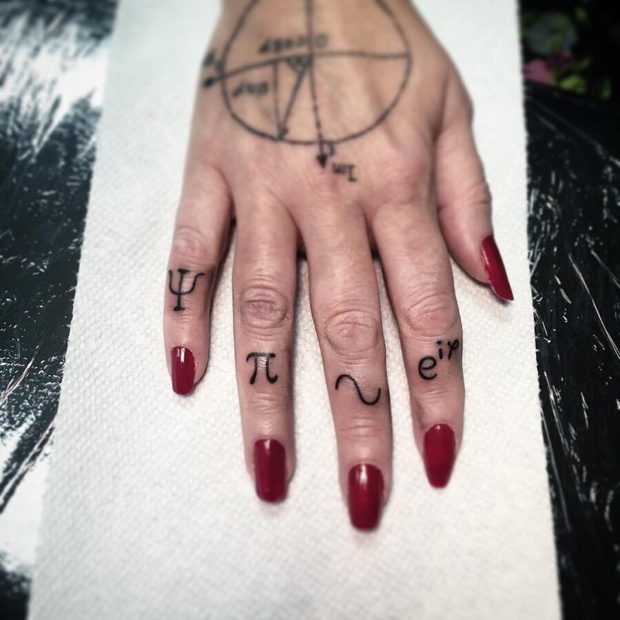 Elegant pi tattoos with geometric flair Tattoo Design
