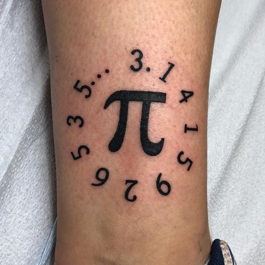 Eye-catching Pi Symbol with Circling Numbers Tattoo Design