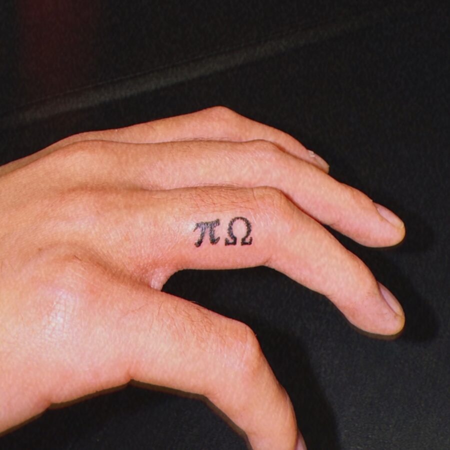Minimalist Pi and Omega Symbol Tattoo Tattoo Design
