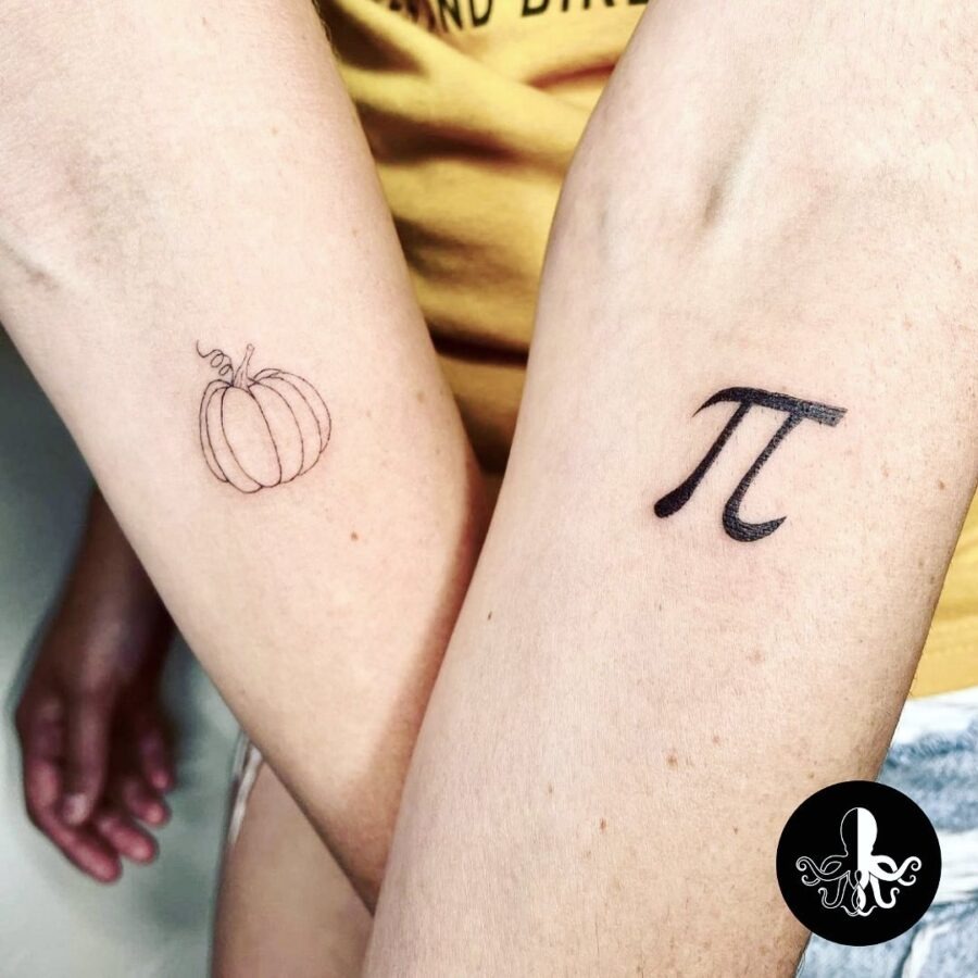 Stylish Pi Symbol Tattoo in Black Ink Tattoo Design
