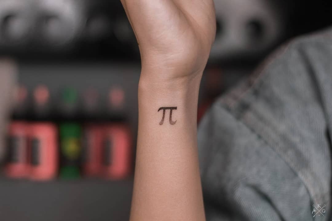 Unique mathematical pi tattoo design on arm Tattoo Design