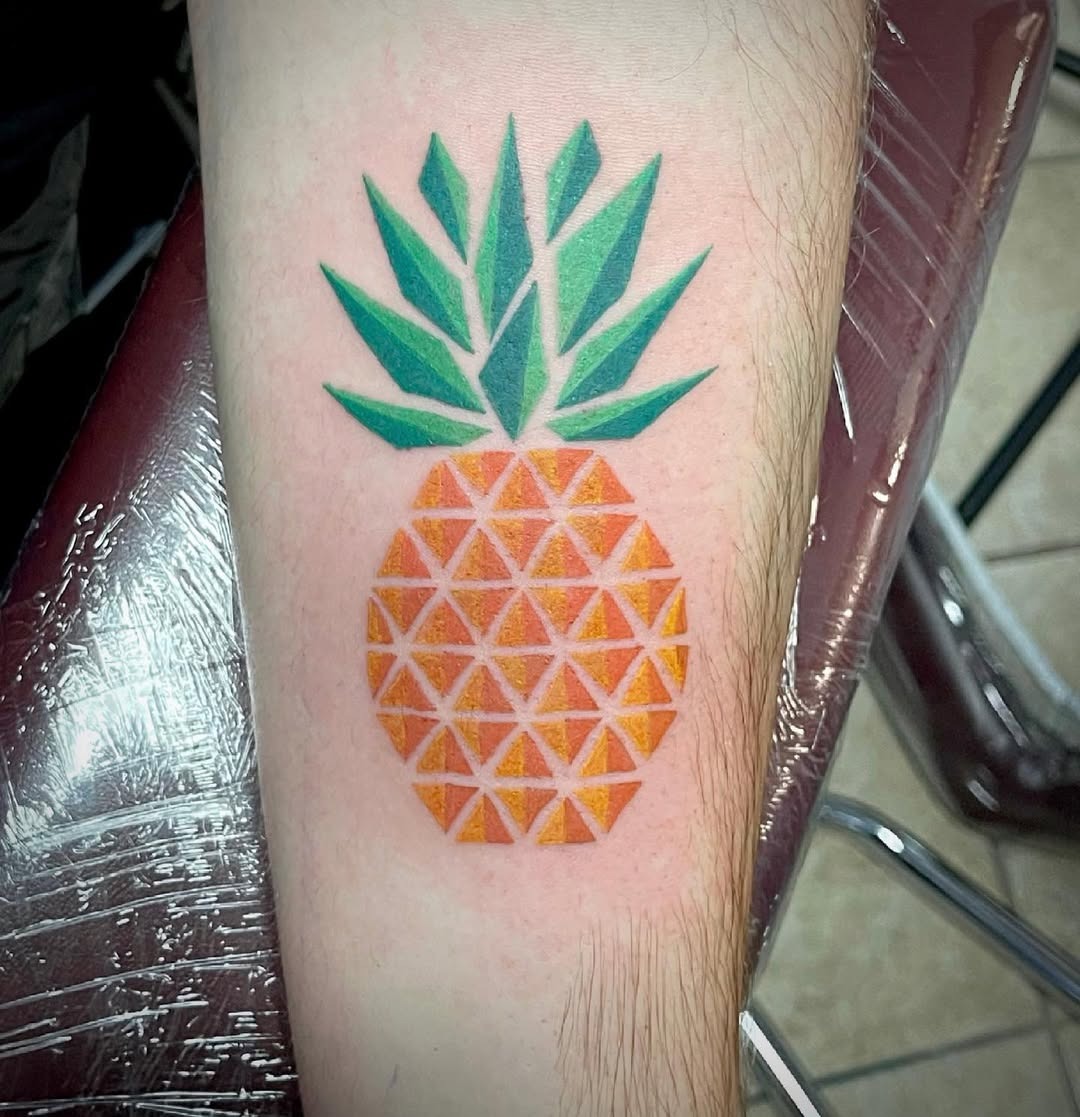 Intricate black and gray pineapple tattoo design Tattoo Design