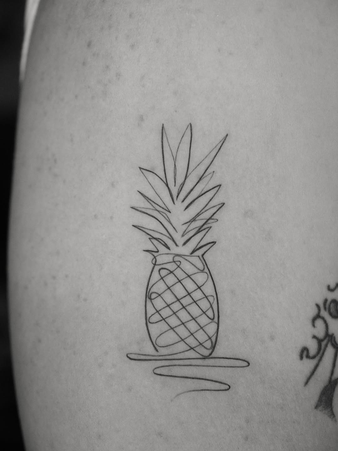 Stylish geometric pineapple tattoo for tropical vibes Tattoo Design