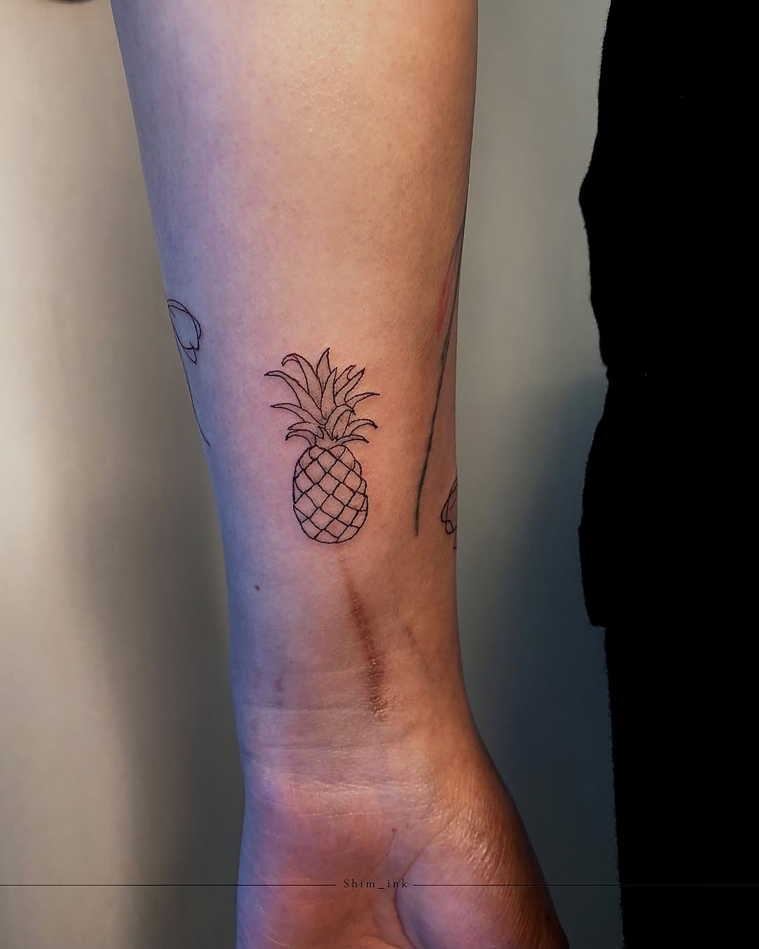 Stylish minimalist pineapple tattoo design Tattoo Design