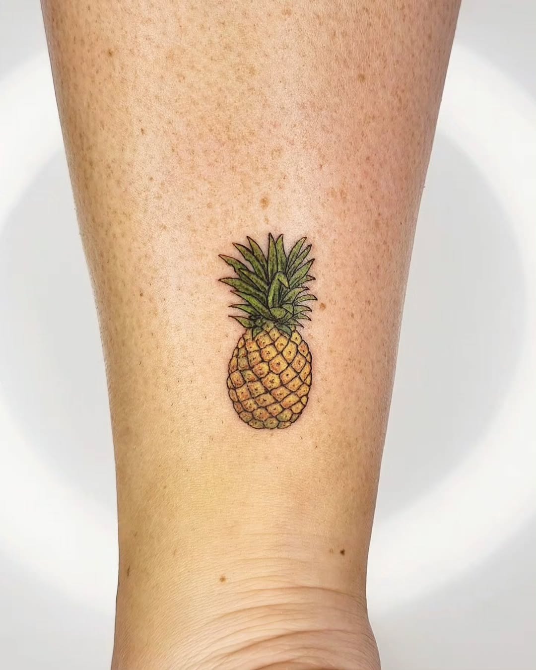 Stylish pineapple tattoo on thigh Tattoo Design