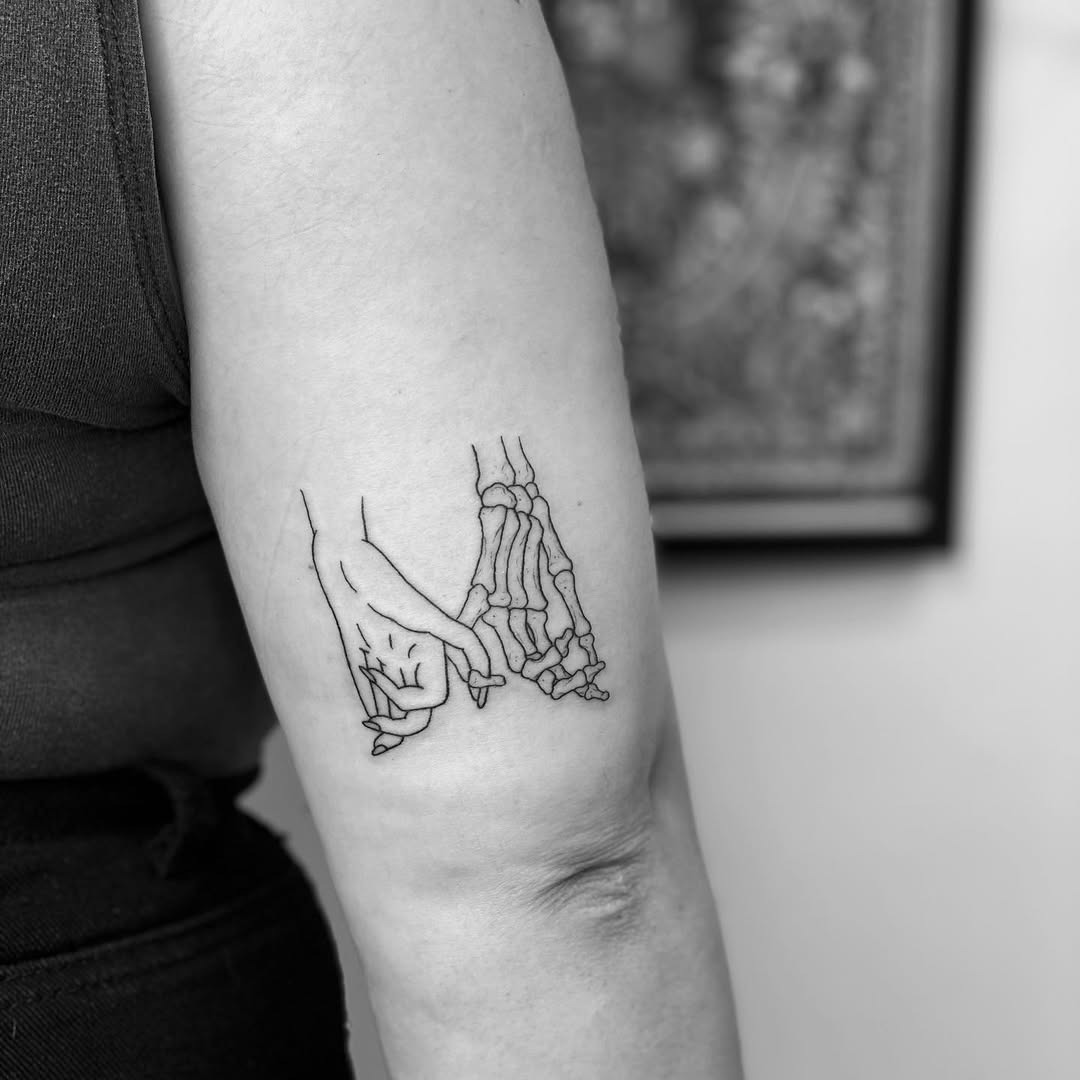 Stylish Pinky Promise Skeleton Hand Tattoo Tattoo Design