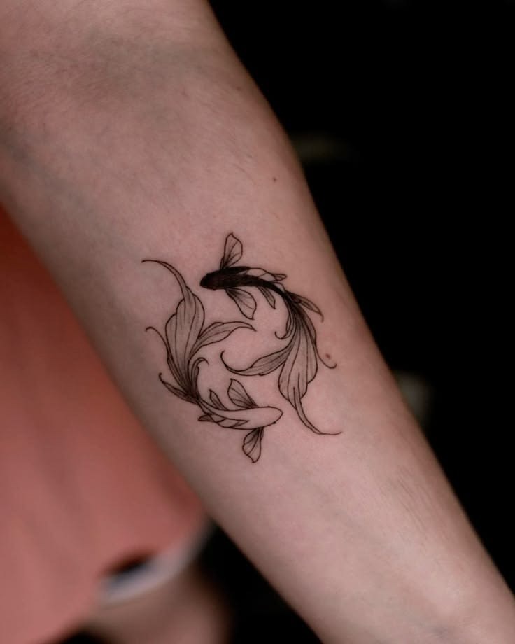 Minimalist Fine Line Pisces Tattoo Tattoo Design