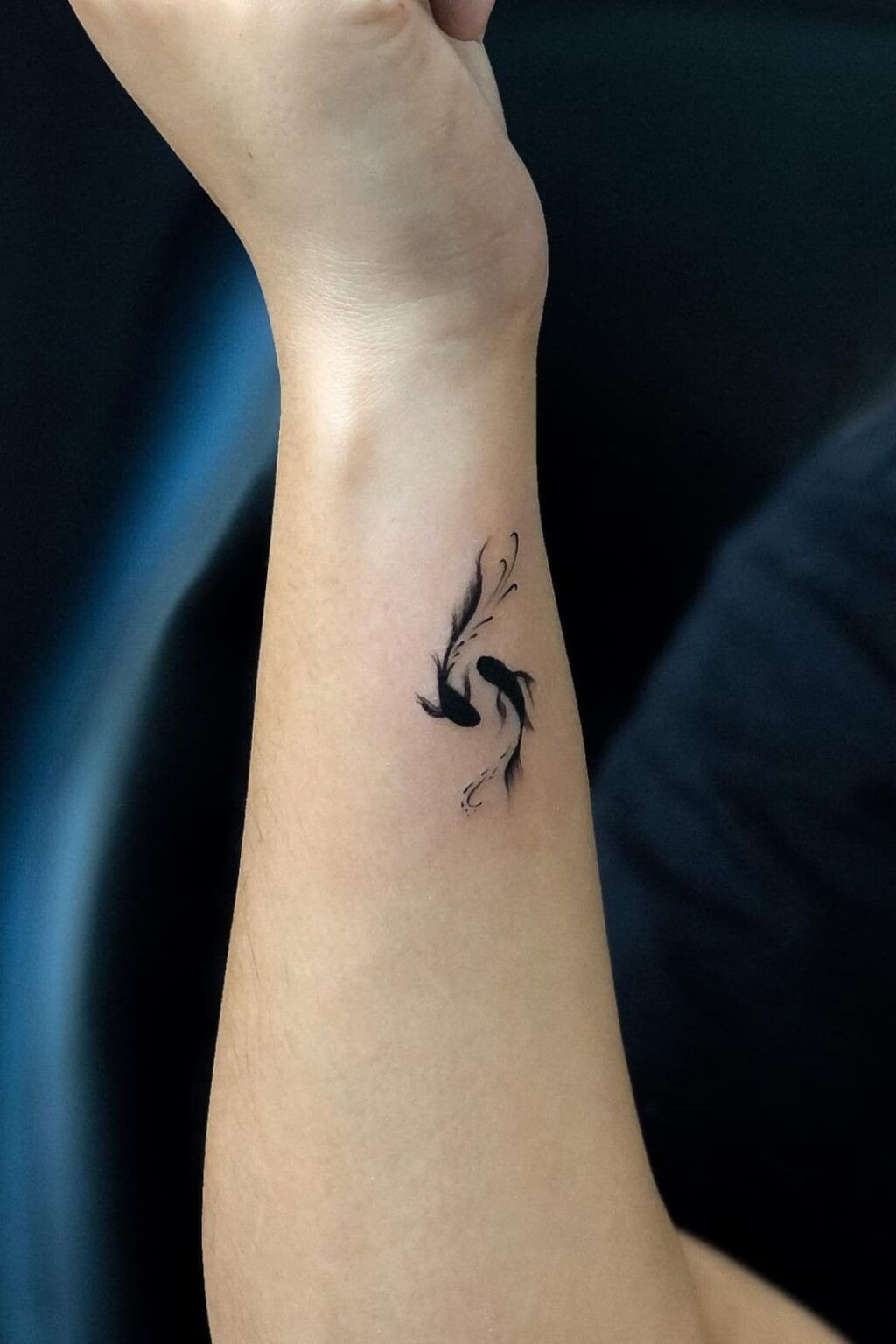 Tiny Minimalist Pisces Fish Tattoo Tattoo Design