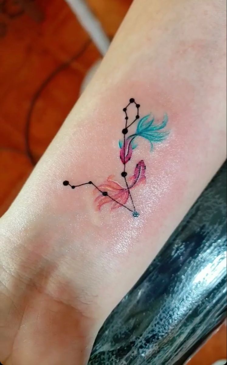 Watercolor Pisces Constellation Tattoo Tattoo Design