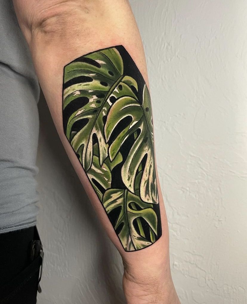 Potted Houseplant with Tiny Succulents Tattoo Design