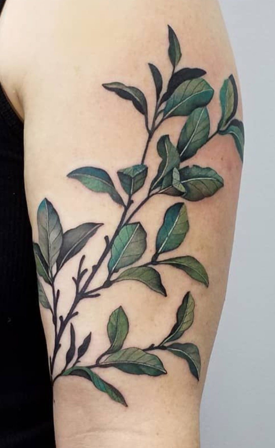 Variegated Leaf Cluster in Tropical Color Tattoo Design