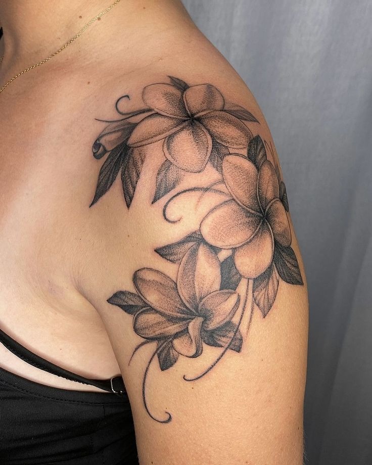 Rich Red Plumeria Accent Tattoo Tattoo Design