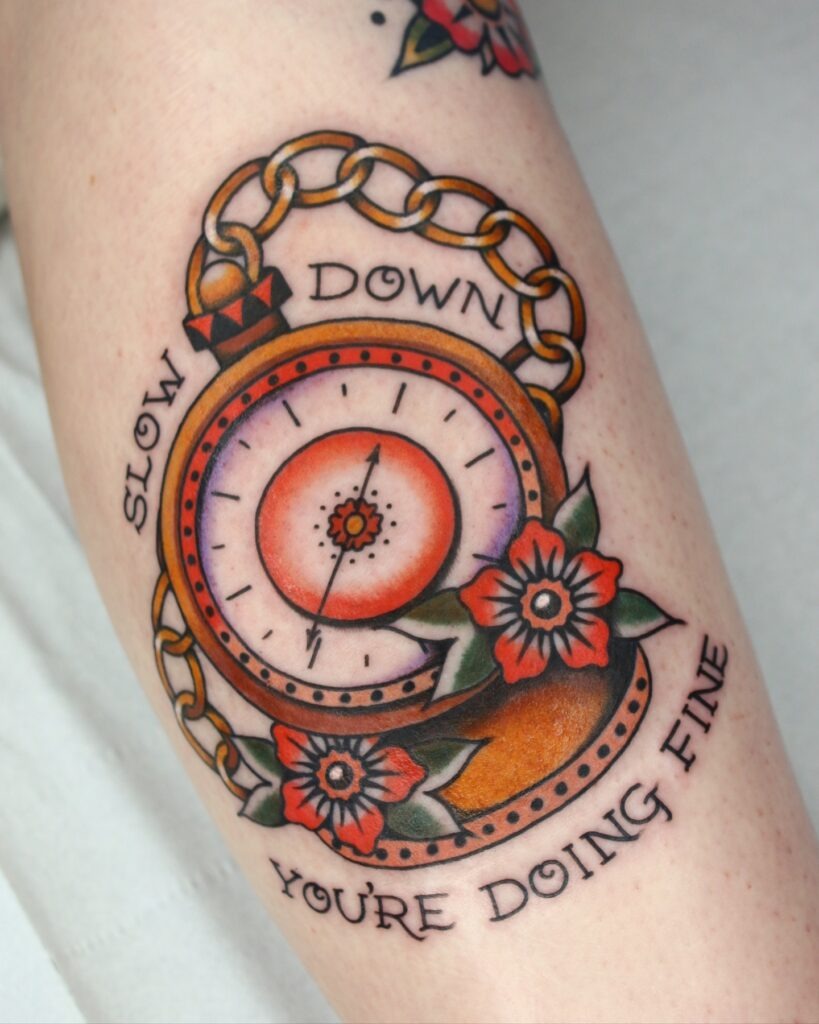 Filigree Pocket Watch Shoulder Tattoo Tattoo Design