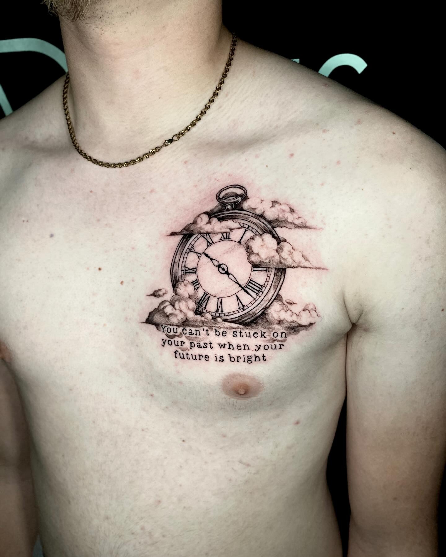 Pocket Watch and Roses Upper Arm Tattoo Tattoo Design
